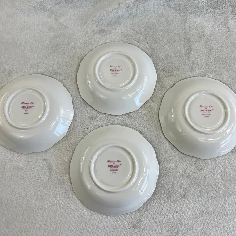 Royal Albert Miranda Kerr Friendship Teacup Saucer 8 Piece Set Floral Butterfly